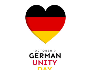 Zu sehen ist ein Symbol für den Tag der Deutschen Einheit in den Nationalfarben